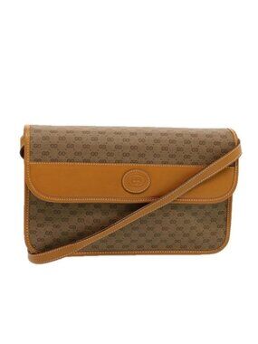Authentic GUCCI Micro GG Supreme Shoulder Bag PVC Leather Beige 004 904 0261
